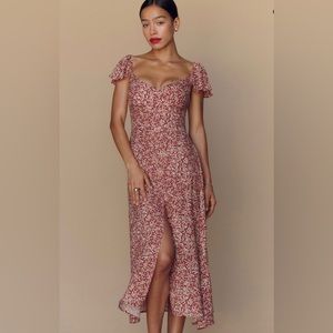 Size 12 Reformation Baxley dress in LA Vie En Rose.